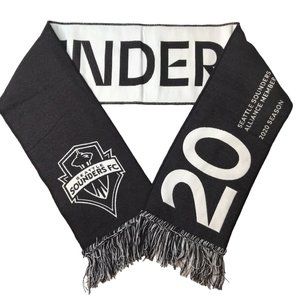 Seattle Sounders Soccer MLS Scarf Black White. 2020. Fringe. Diehard Brand
